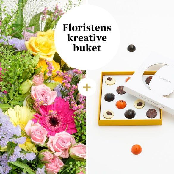 Floristens kreative buket med Orangeri Syd (12 stk.)